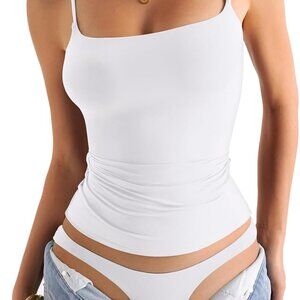 Buttery Soft Double-Lined Tank Top for Effortless Summer Style - Size S White